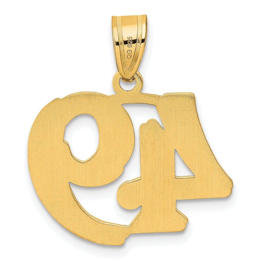 14k Yellow Gold Polished Etched Finish Number 49 Charm Pendant