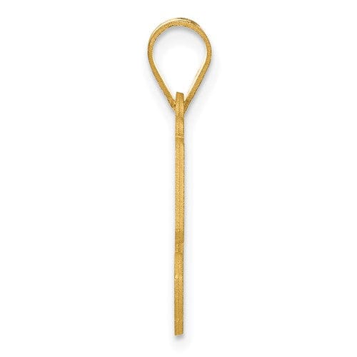 14k Yellow Gold Polished Etched Finish Number 50 Charm Pendant