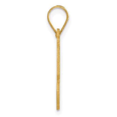 14k Yellow Gold Polished Etched Finish Number 53 Charm Pendant