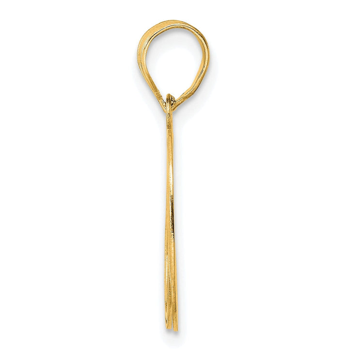 14k Yellow Gold Polished Etched Finish Number 60 Charm Pendant