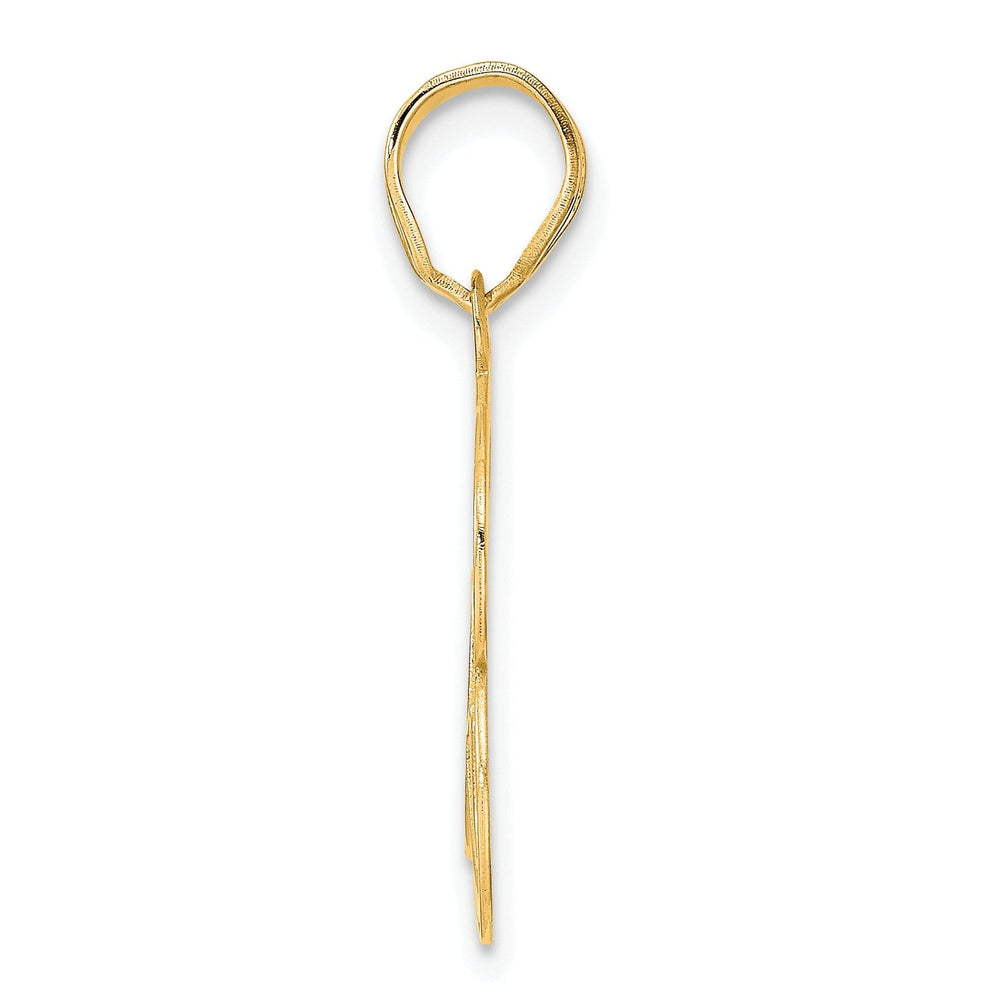 14k Yellow Gold Polished Etched Finish Number 63 Charm Pendant