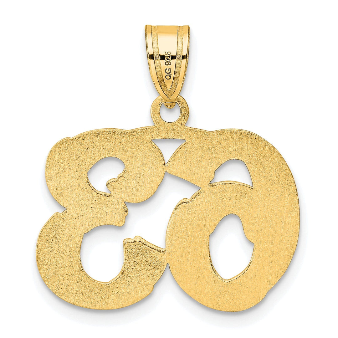 14k Yellow Gold Polished Etched Finish Number 63 Charm Pendant