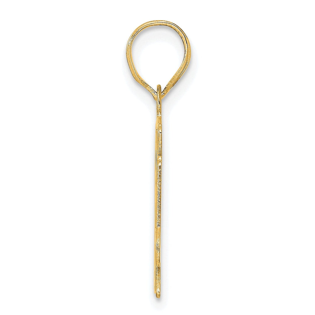14k Yellow Gold Polished Etched Finish Number 64 Charm Pendant