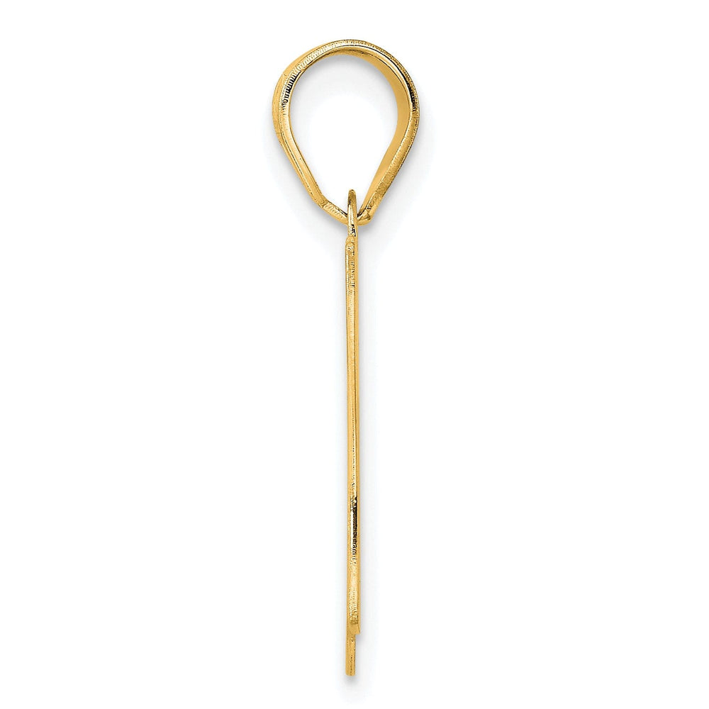 14k Yellow Gold Polished Etched Finish Number 67 Charm Pendant