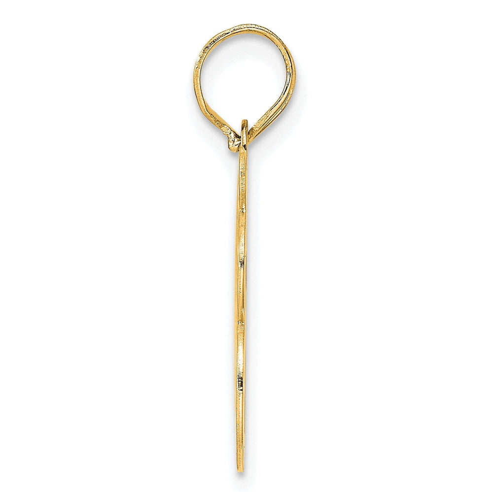 14k Yellow Gold Polished Etched Finish Number 68 Charm Pendant