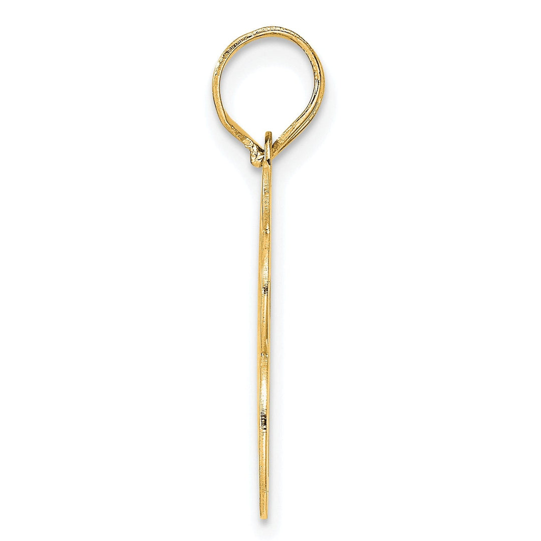 14k Yellow Gold Polished Etched Finish Number 68 Charm Pendant