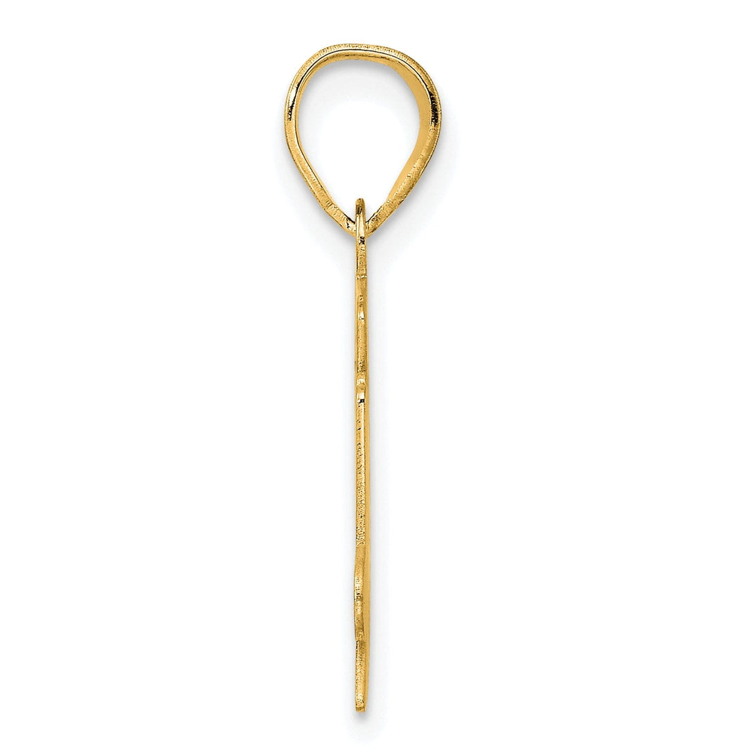 14k Yellow Gold Polished Etched Finish Number 74 Charm Pendant