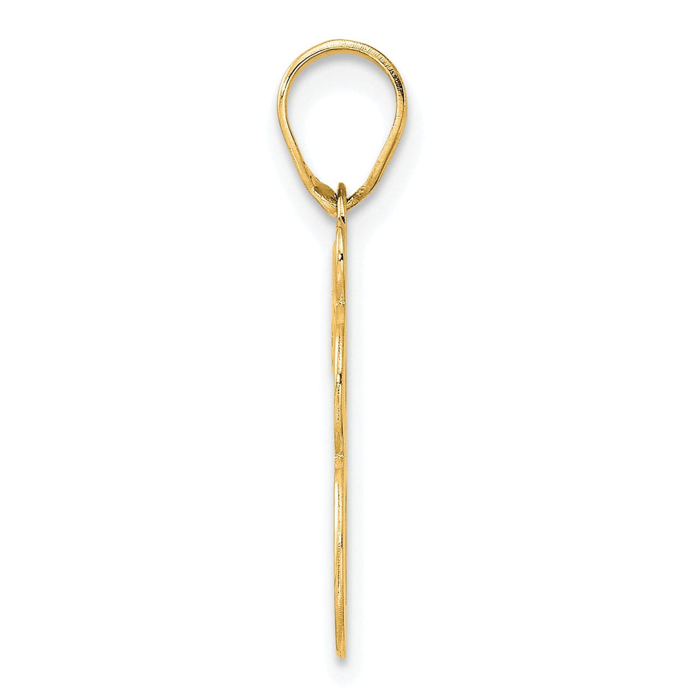 14k Yellow Gold Polished Etched Finish Number 78 Charm Pendant