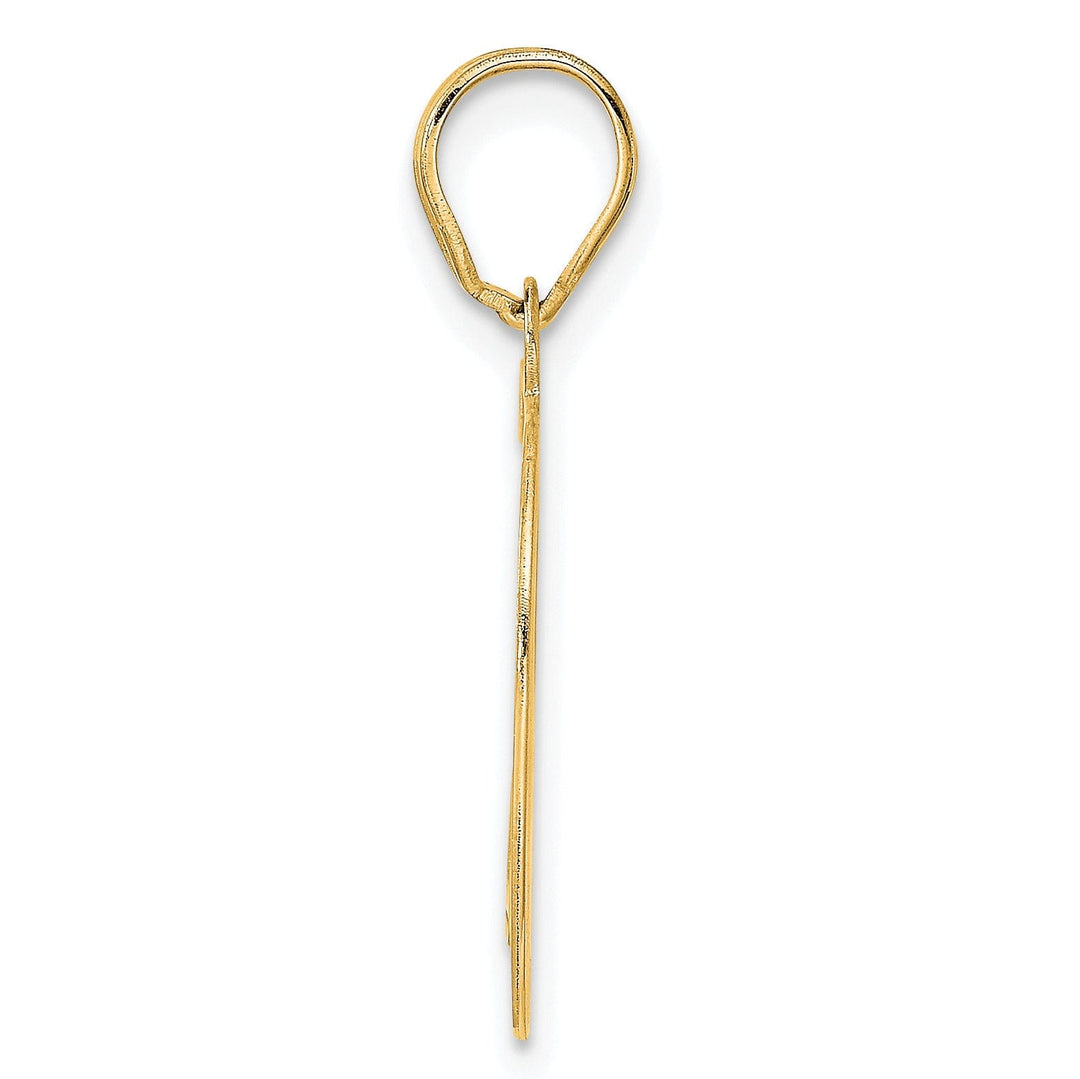 14k Yellow Gold Polished Etched Finish Number 79 Charm Pendant