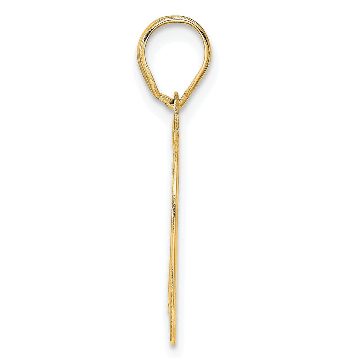 14k Yellow Gold Polished Etched Finish Number 79 Charm Pendant