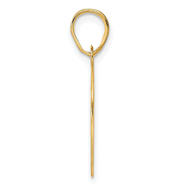 14k Yellow Gold Polished Etched Finish Number 80 Charm Pendant