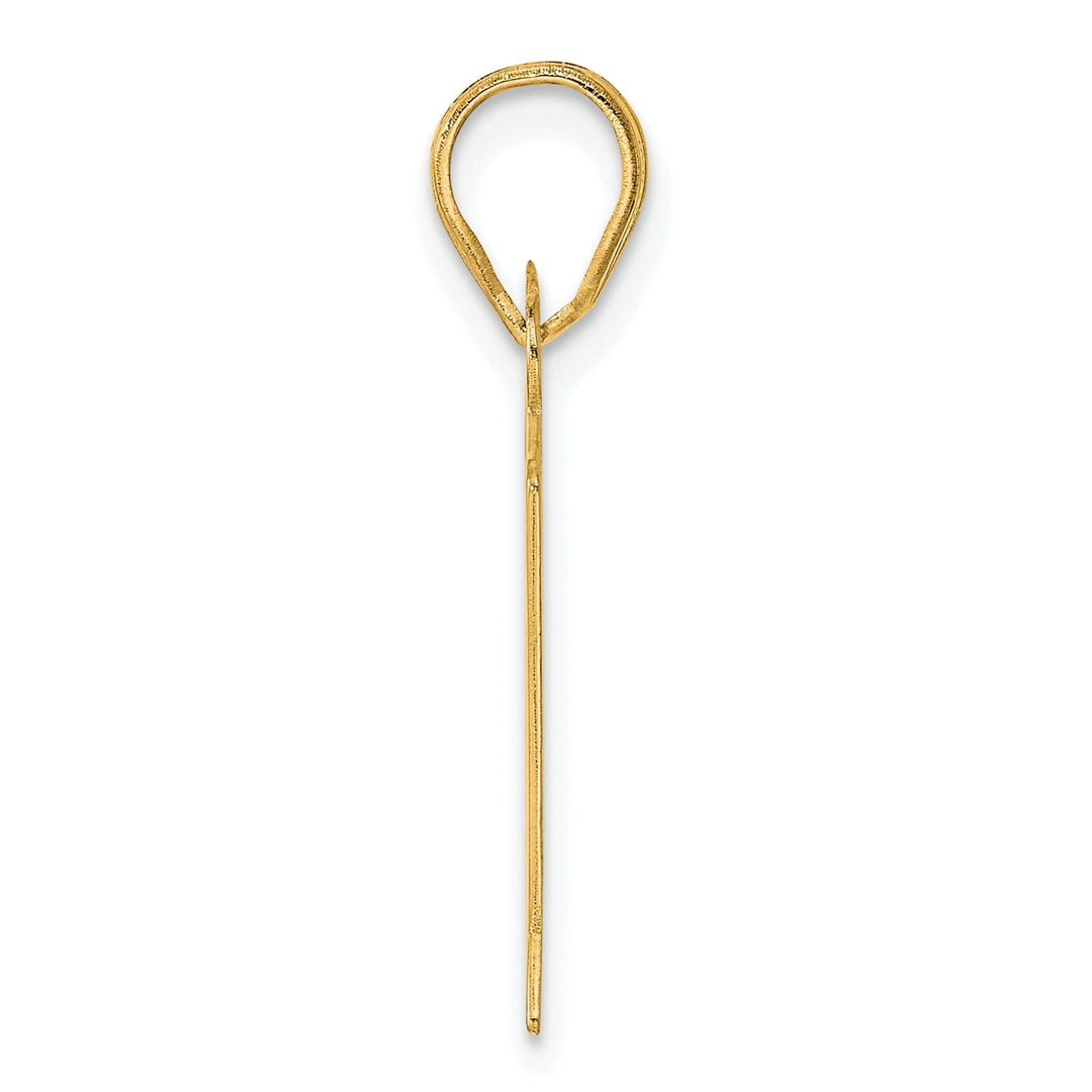 14k Yellow Gold Polished Etched Finish Number 81 Charm Pendant