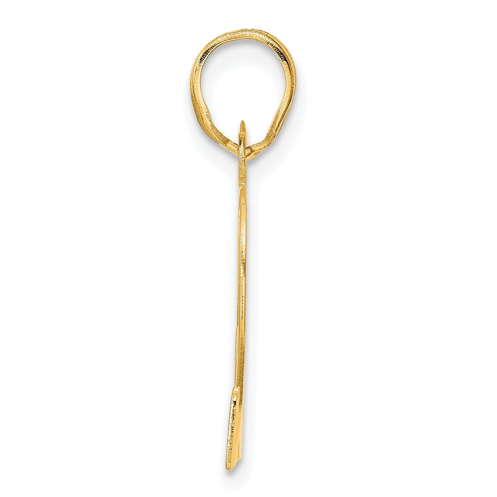 14k Yellow Gold Polished Etched Finish Number 82 Charm Pendant