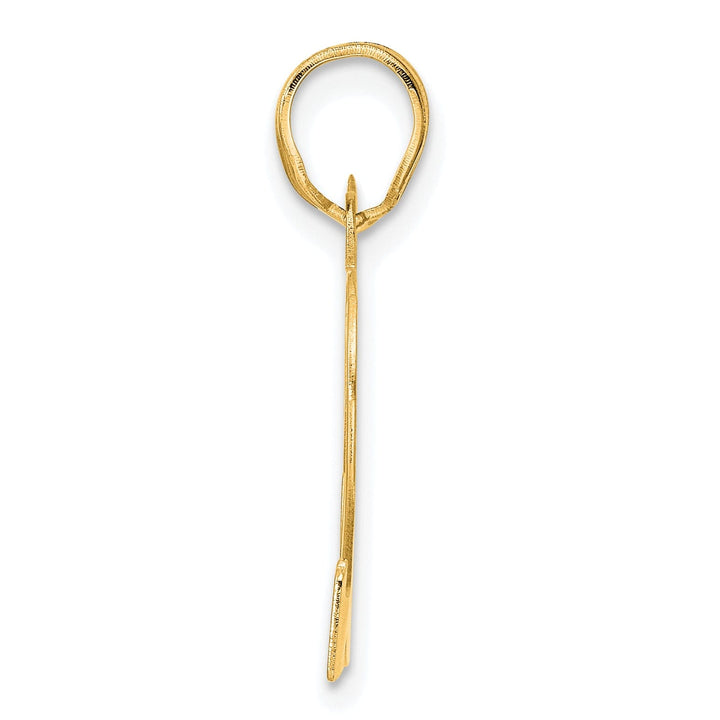14k Yellow Gold Polished Etched Finish Number 82 Charm Pendant