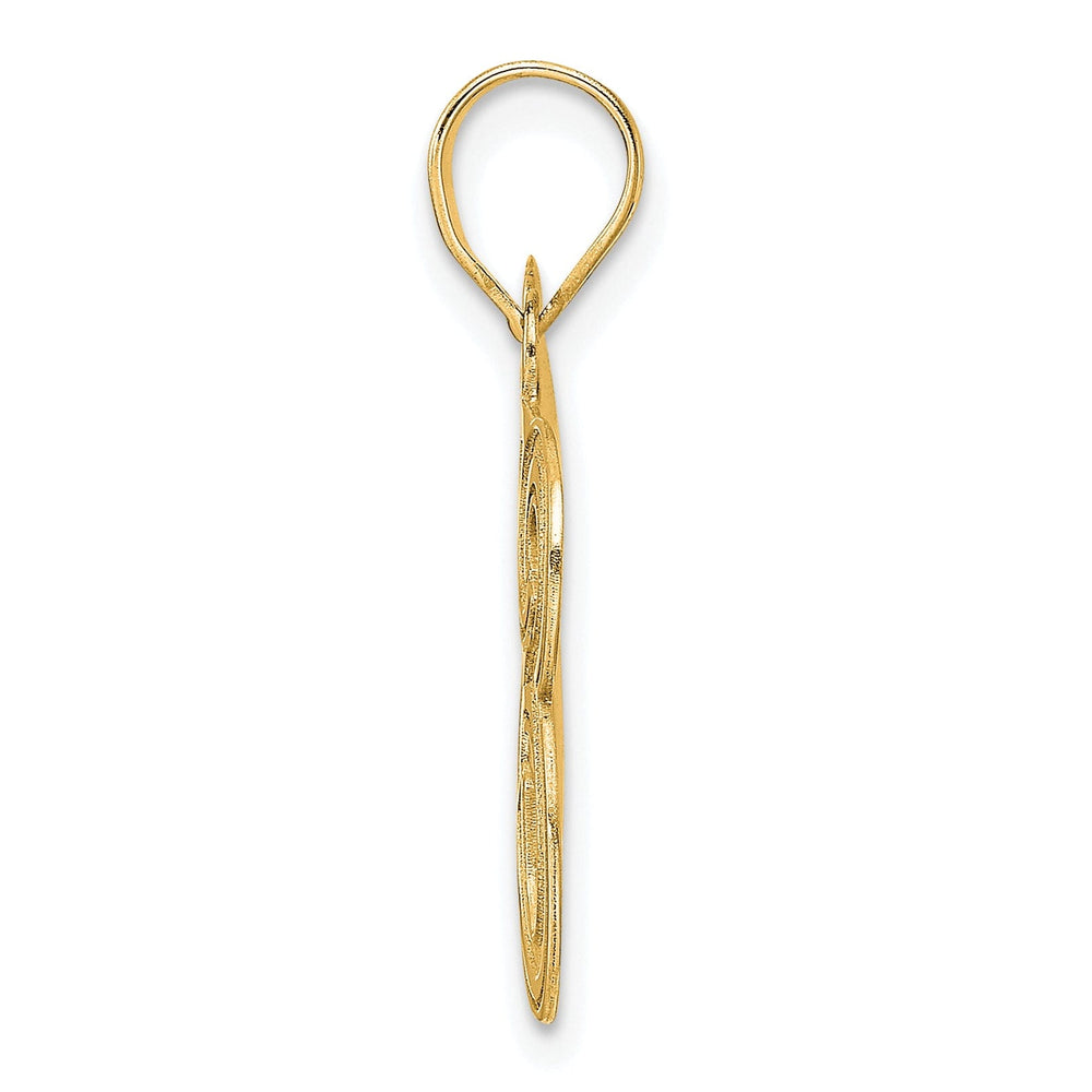 14k Yellow Gold Polished Etched Finish Number 83 Charm Pendant