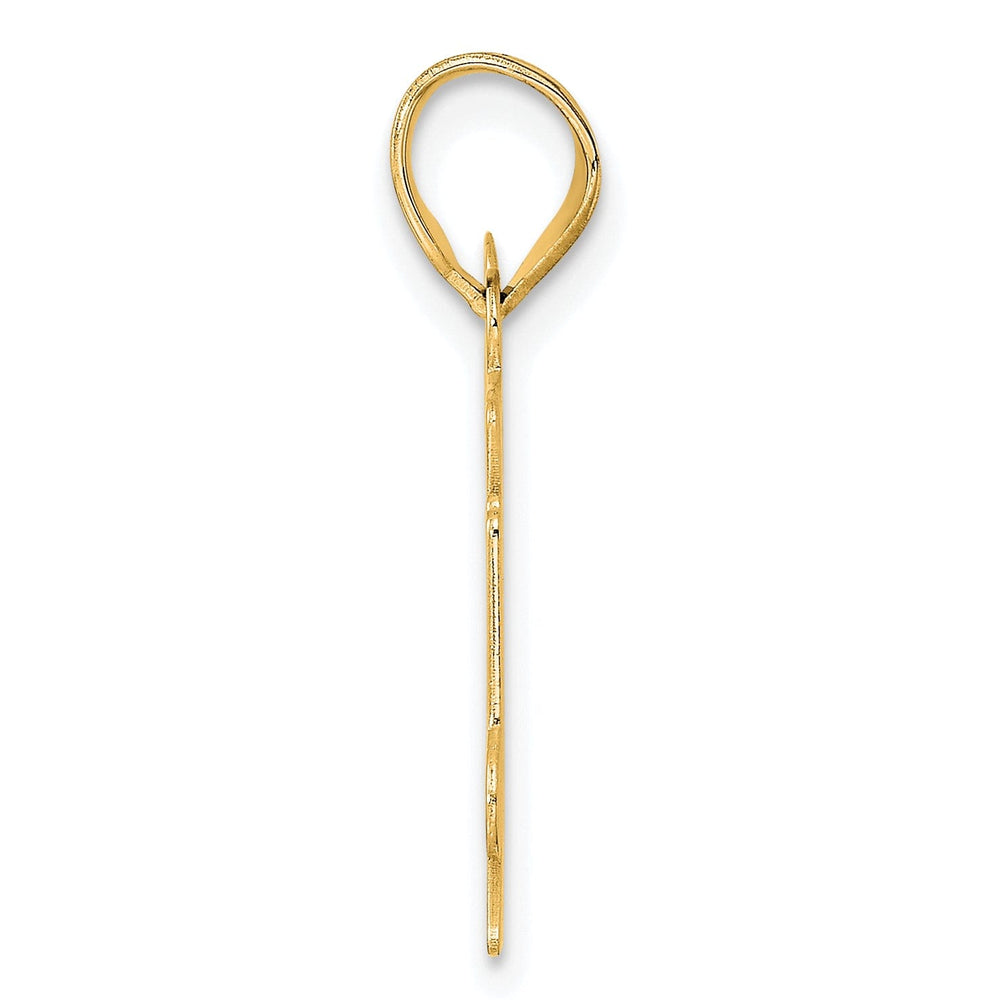 14k Yellow Gold Polished Etched Finish Number 84 Charm Pendant