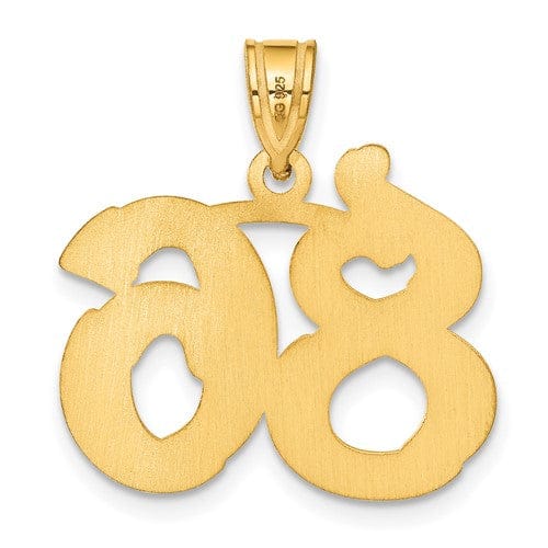 14k Yellow Gold Polished Etched Finish Number 86 Charm Pendant
