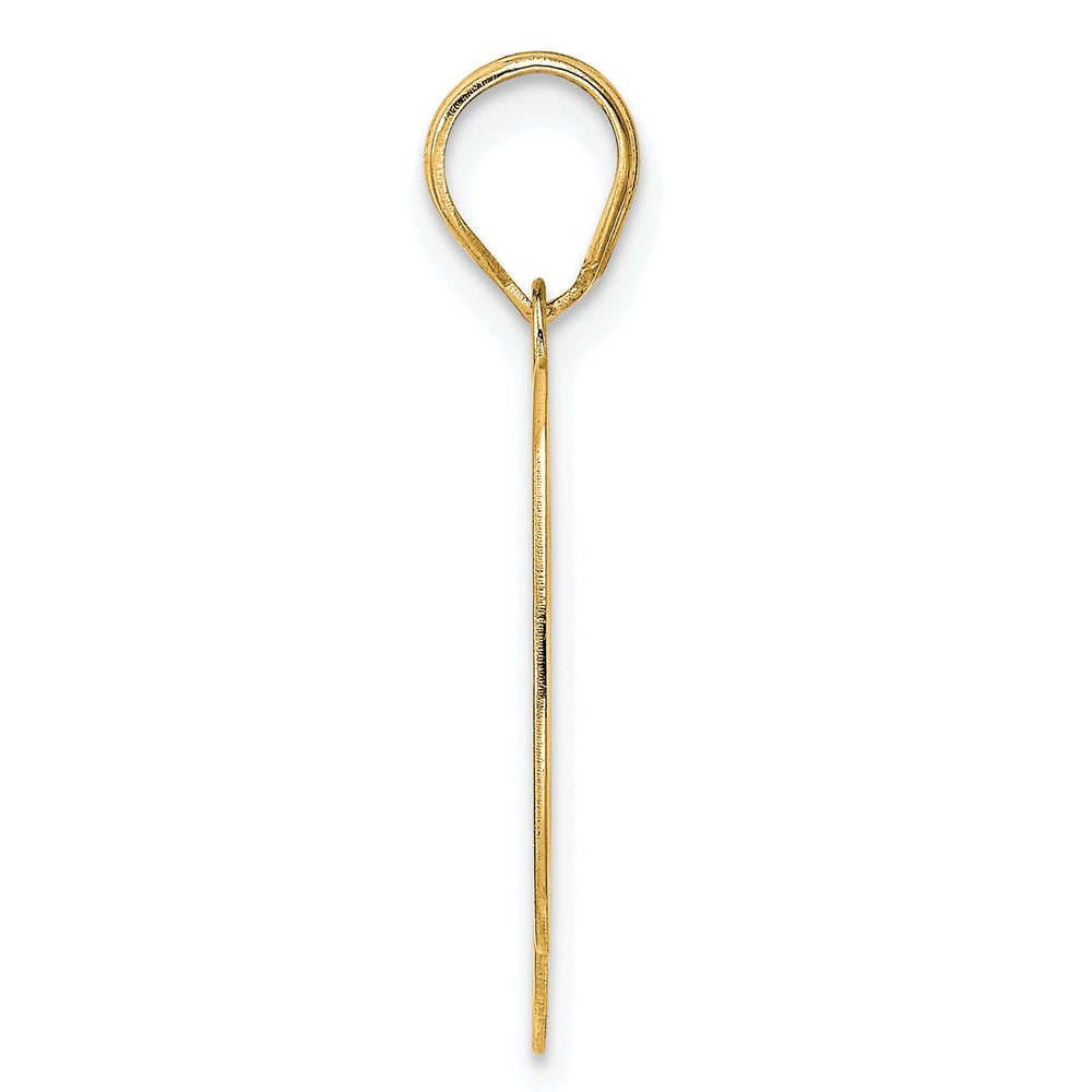 14k Yellow Gold Polished Etched Finish Number 90 Charm Pendant