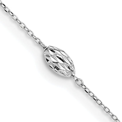 14k White Gold Puffed Rice Bead Anklet at $ 154.07 only from Jewelryshopping.com
