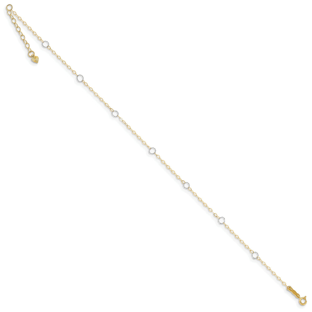 14k Two-tone Gold Adjustable Circle Anklet