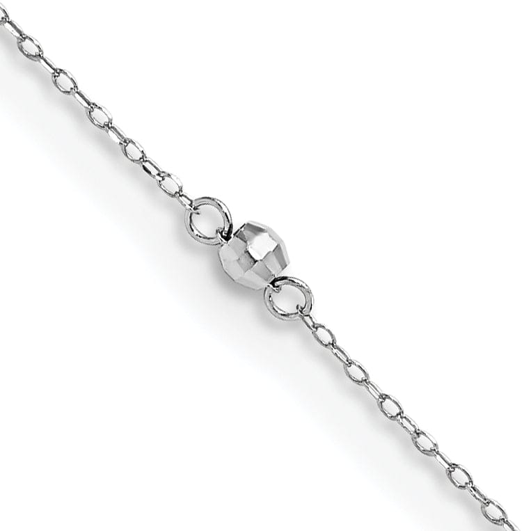 14k White Gold Mirror Beaded Anklet