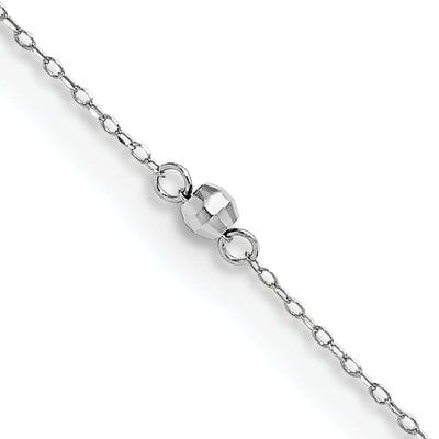 14k White Gold Mirror Beaded Anklet at $ 76.52 only from Jewelryshopping.com