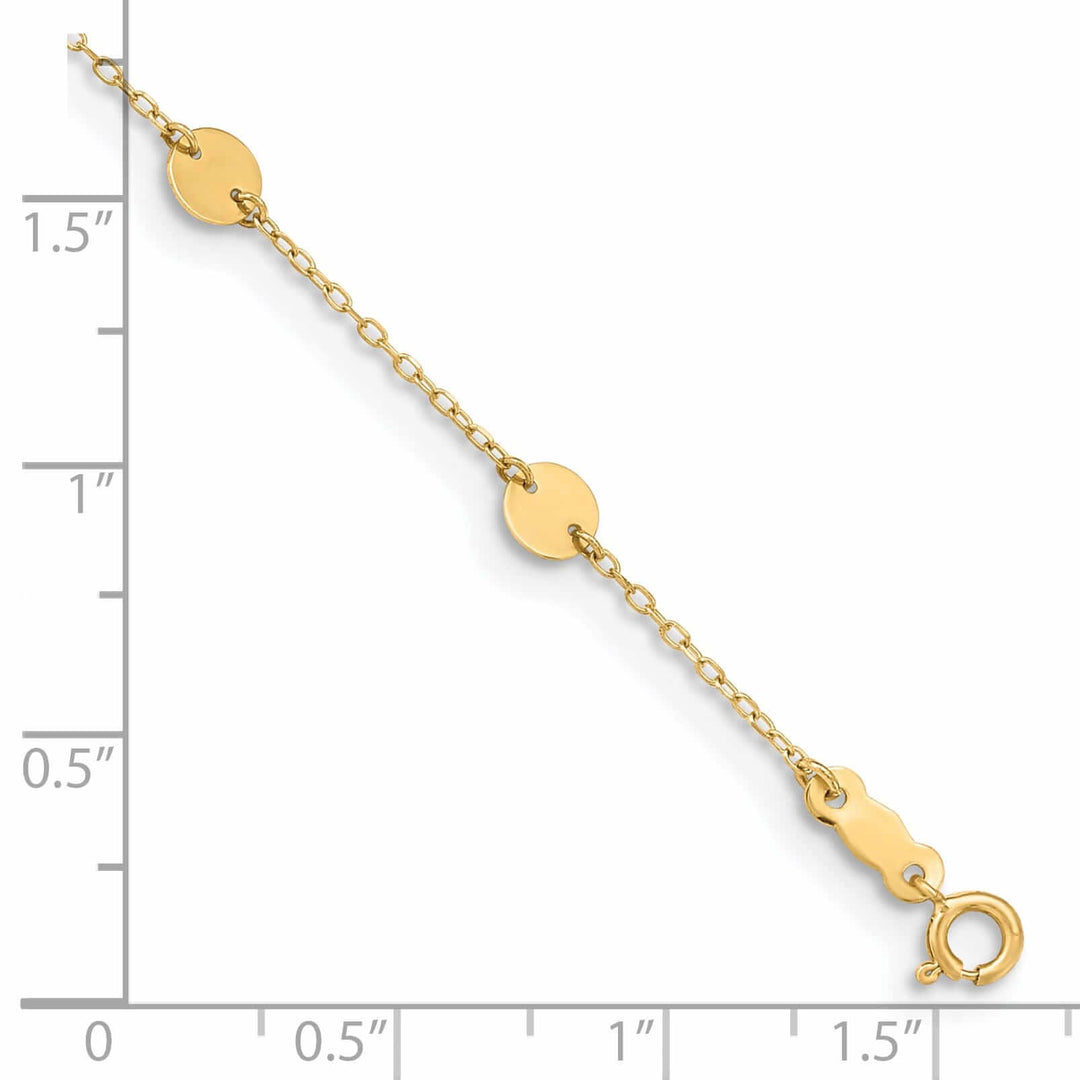 14k Gold Disc Adjustable Anklet