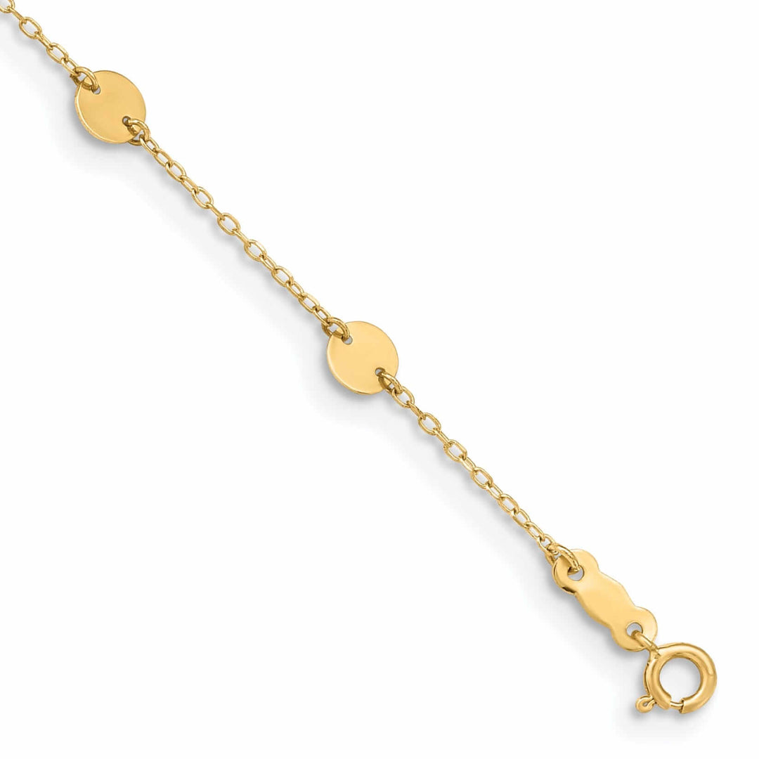 14k Gold Disc Adjustable Anklet