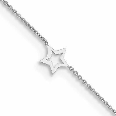 14k Gold Adjustable Star Anklet at $ 103.04 only from Jewelryshopping.com