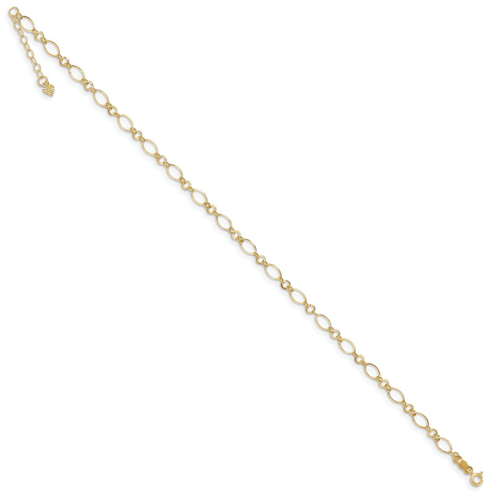 14K Yellow Gold Link Design Anklet