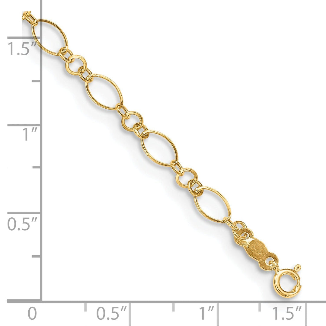 14K Yellow Gold Link Design Anklet