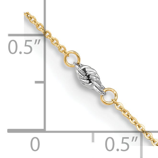 14k Two-tone Gold Cable Chain With Rope Chain Anklet