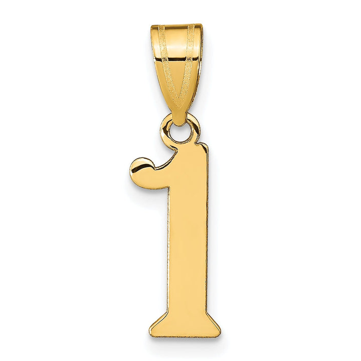 14k Yellow Gold Polished Finish Number 1 Charm Pendant