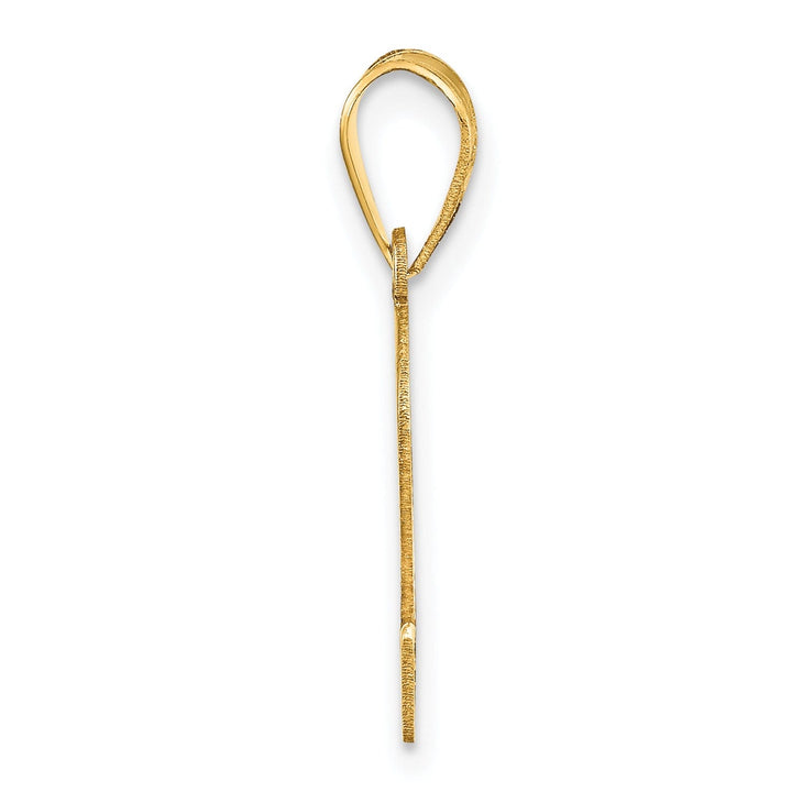 14k Yellow Gold Polished Finish Number 2 Charm Pendant