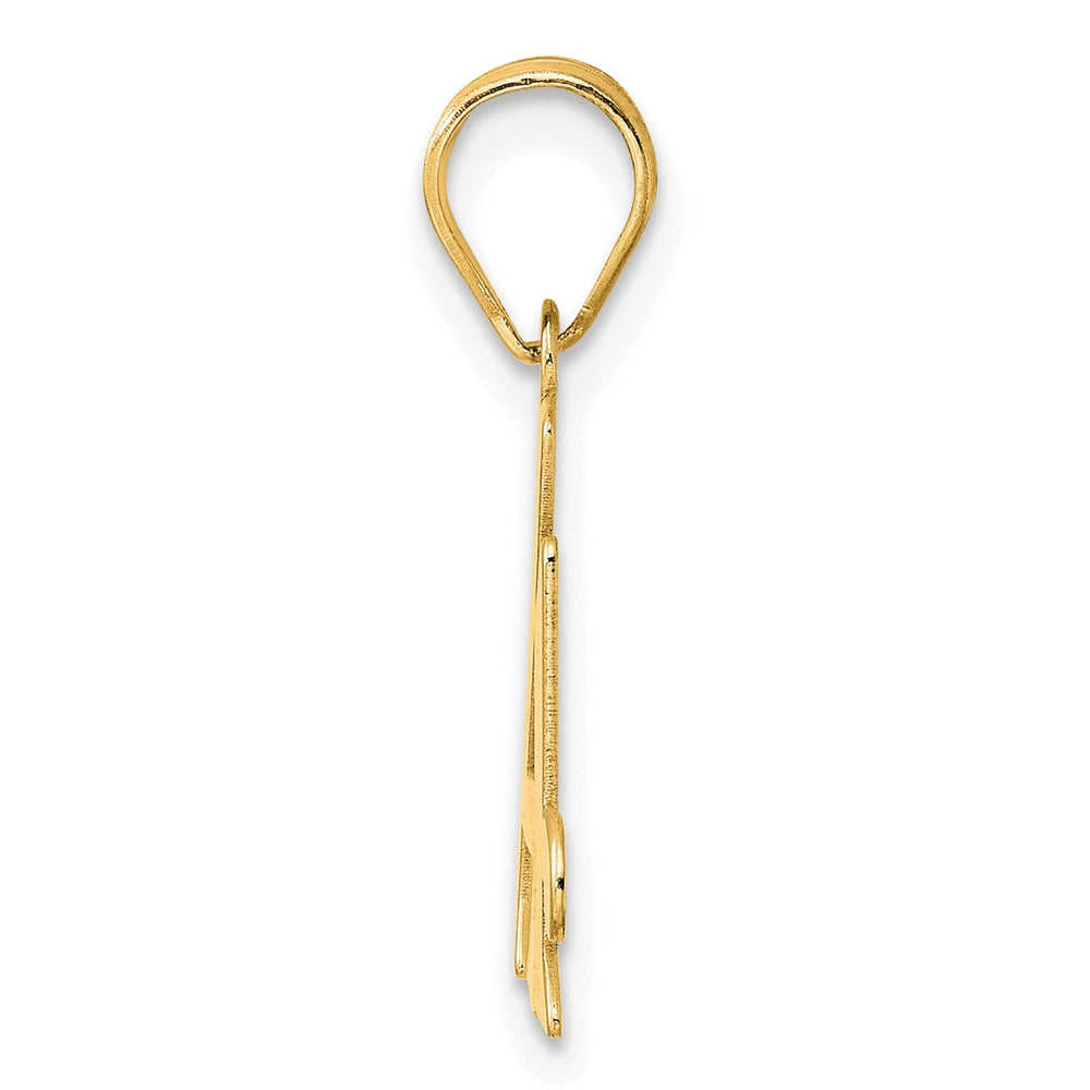 14k Yellow Gold Polished Finish Number 14 Charm Pendant