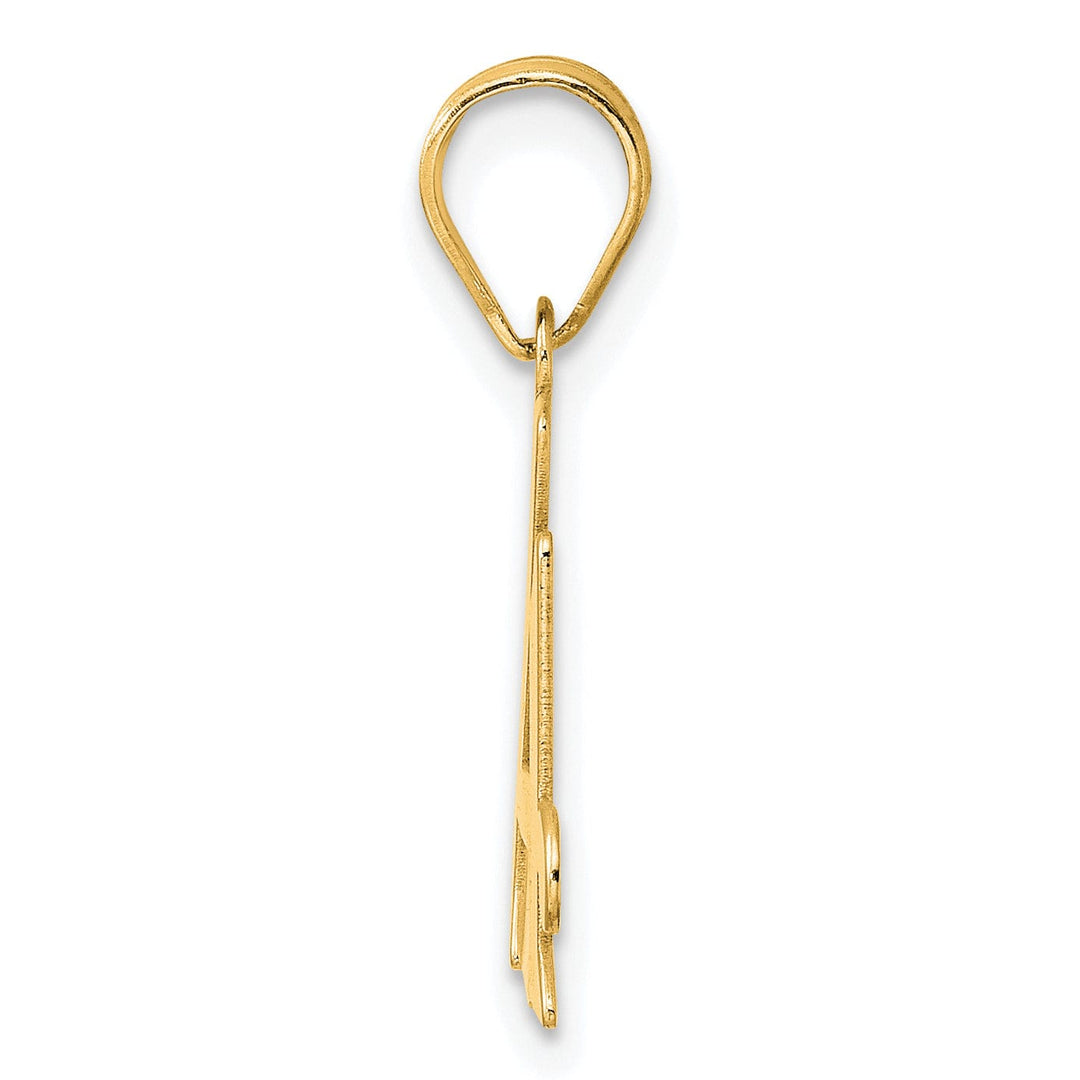 14k Yellow Gold Polished Finish Number 14 Charm Pendant
