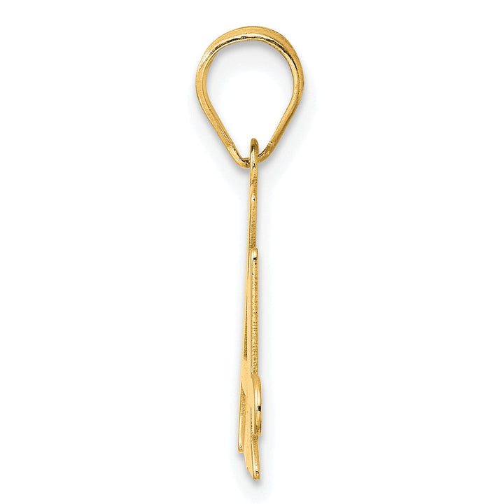 14k Yellow Gold Polished Finish Number 14 Charm Pendant
