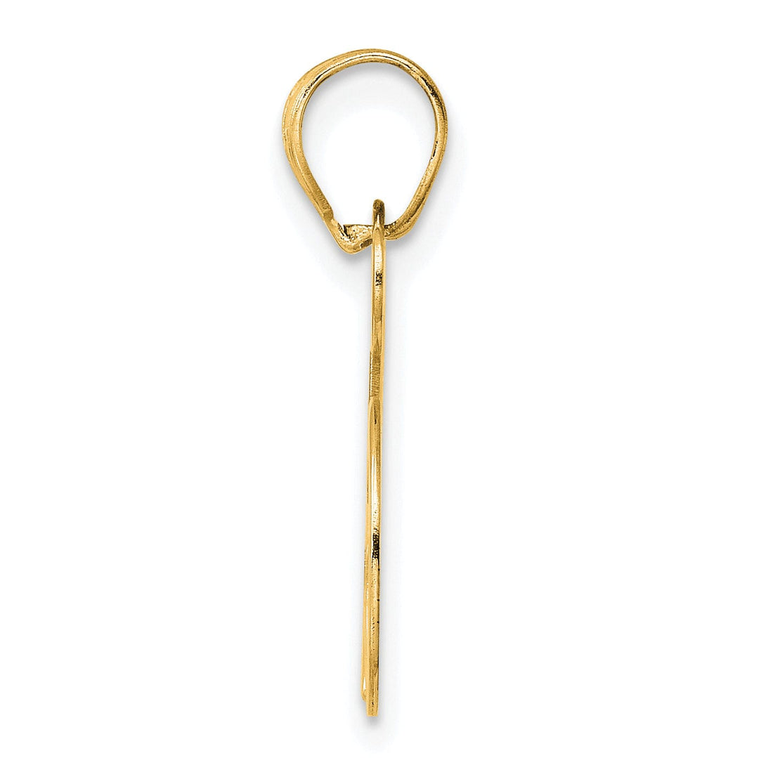 14k Yellow Gold Polished Finish Number 15 Charm Pendant