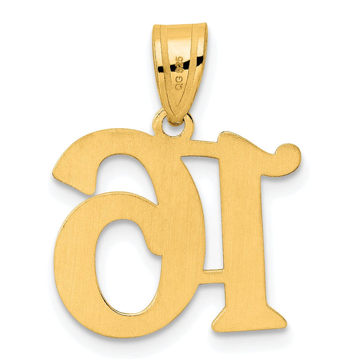 14k Yellow Gold Polished Finish Number 16 Charm Pendant