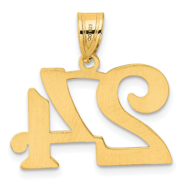 14k Yellow Gold Polished Finish Number 24 Charm Pendant
