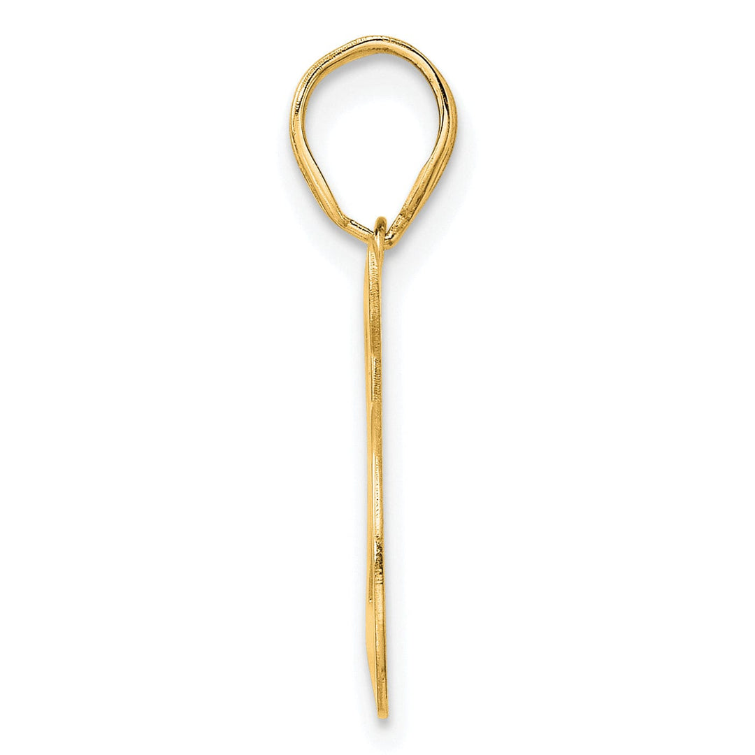 14k Yellow Gold Polished Finish Number 25 Charm Pendant