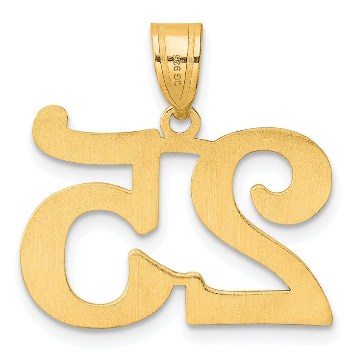 14k Yellow Gold Polished Finish Number 25 Charm Pendant