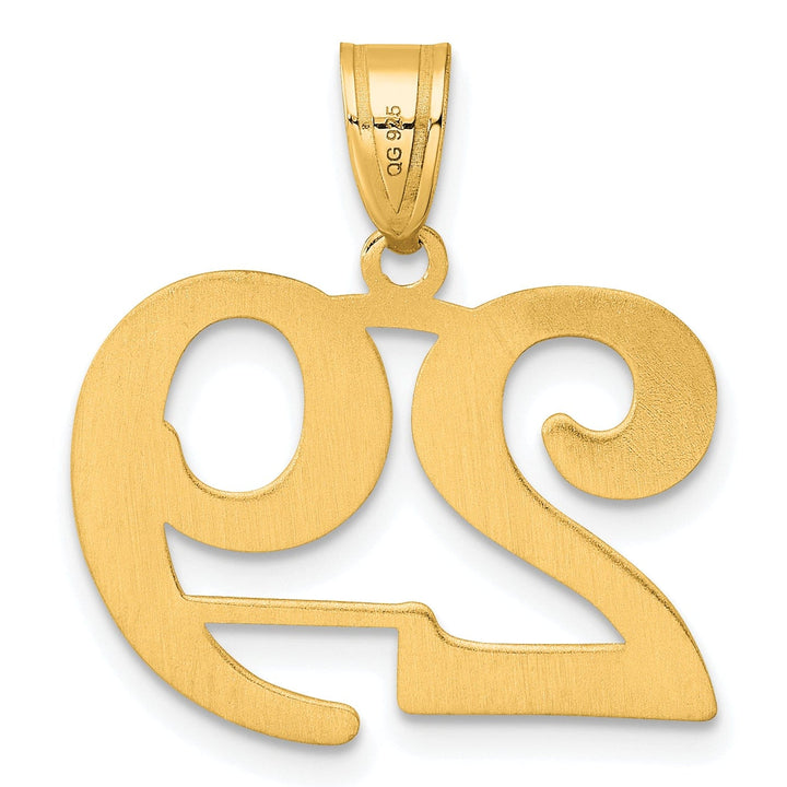 14k Yellow Gold Polished Finish Number 29 Charm Pendant