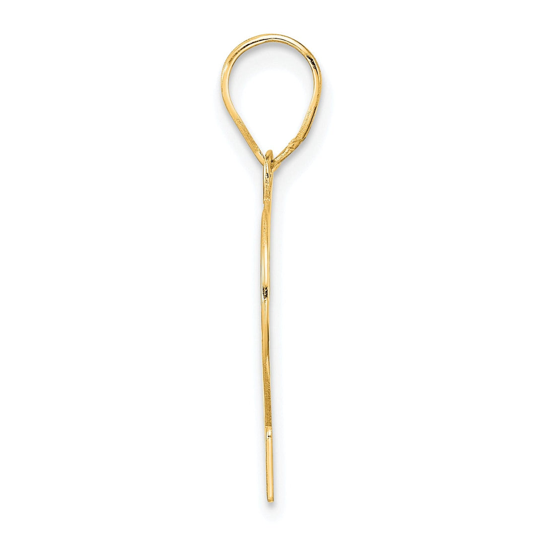14k Yellow Gold Polished Finish Number 42 Charm Pendant
