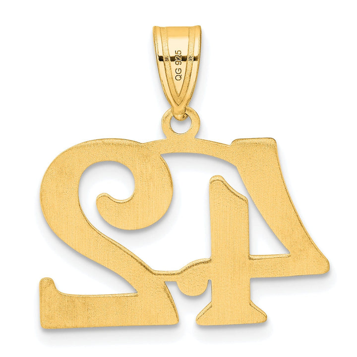 14k Yellow Gold Polished Finish Number 42 Charm Pendant