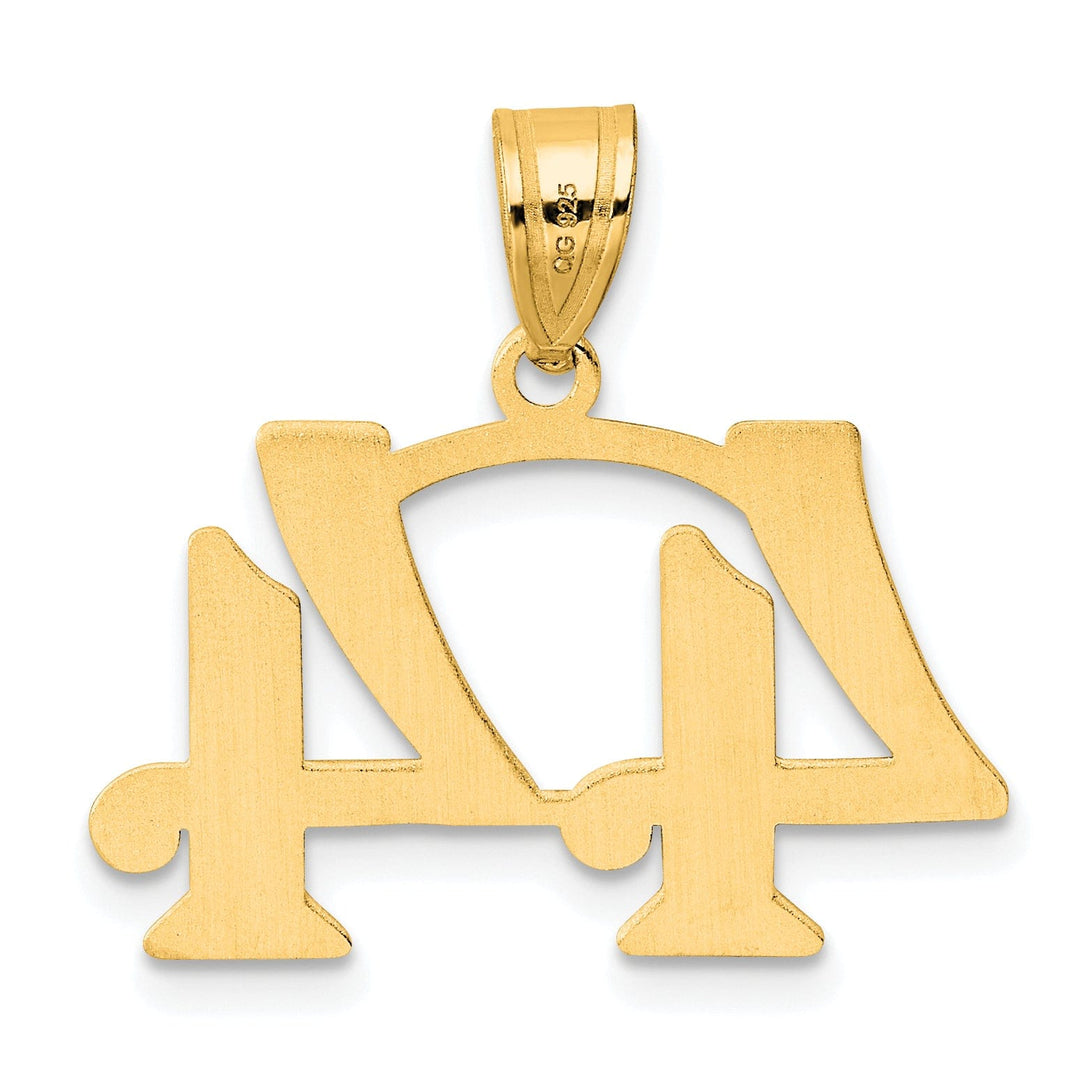 14k Yellow Gold Polished Finish Number 44 Charm Pendant
