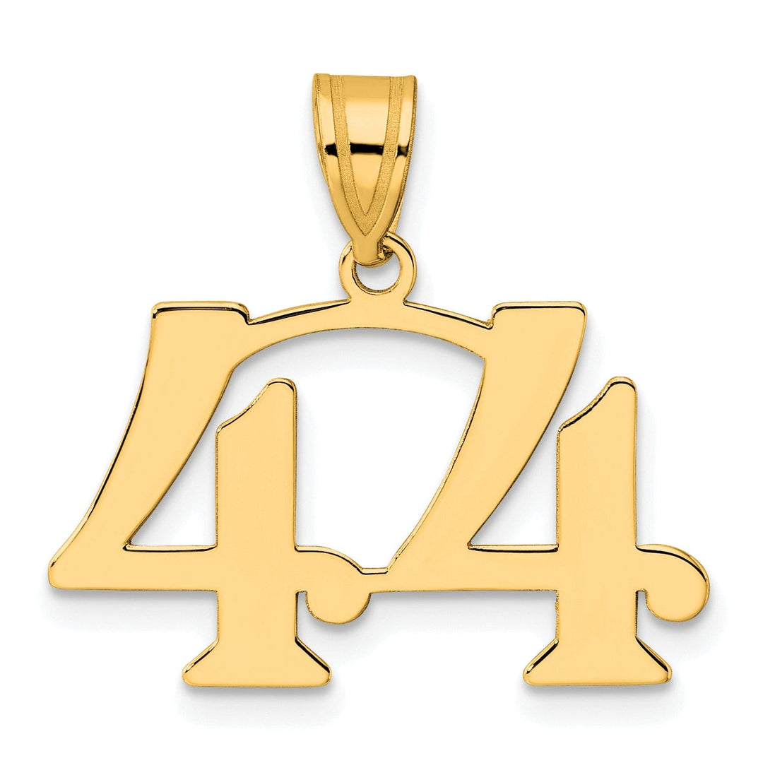 14k Yellow Gold Polished Finish Number 44 Charm Pendant