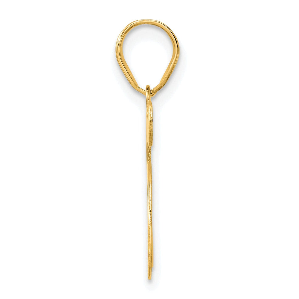 14k Yellow Gold Polished Finish Number 45 Charm Pendant