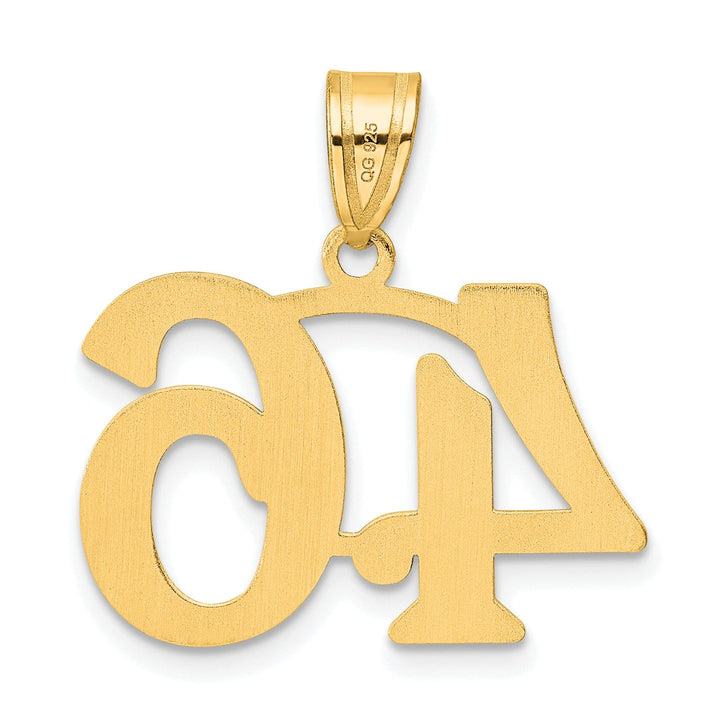 14k Yellow Gold Polished Finish Number 46 Charm Pendant