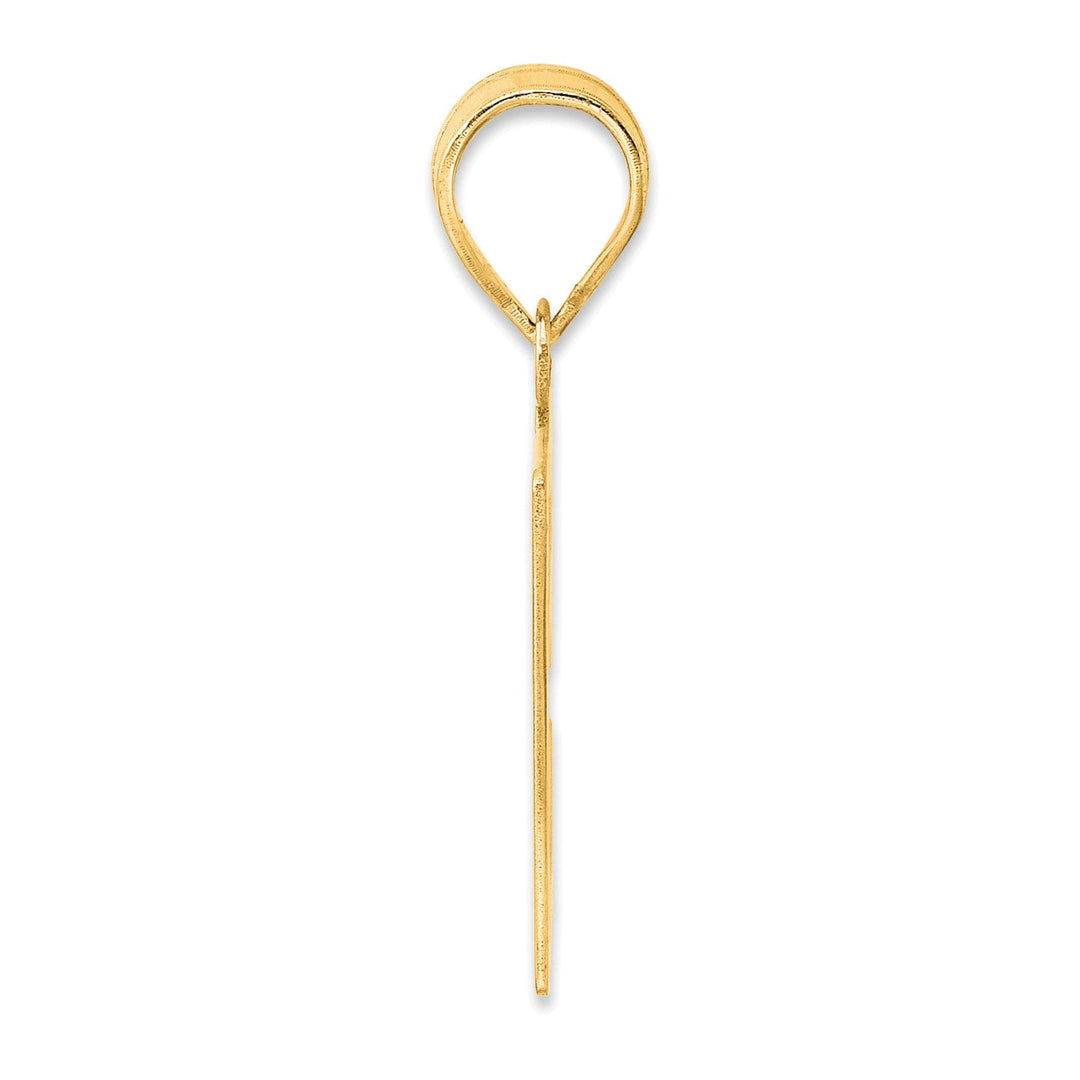 14k Yellow Gold Polished Finish Number 57 Charm Pendant